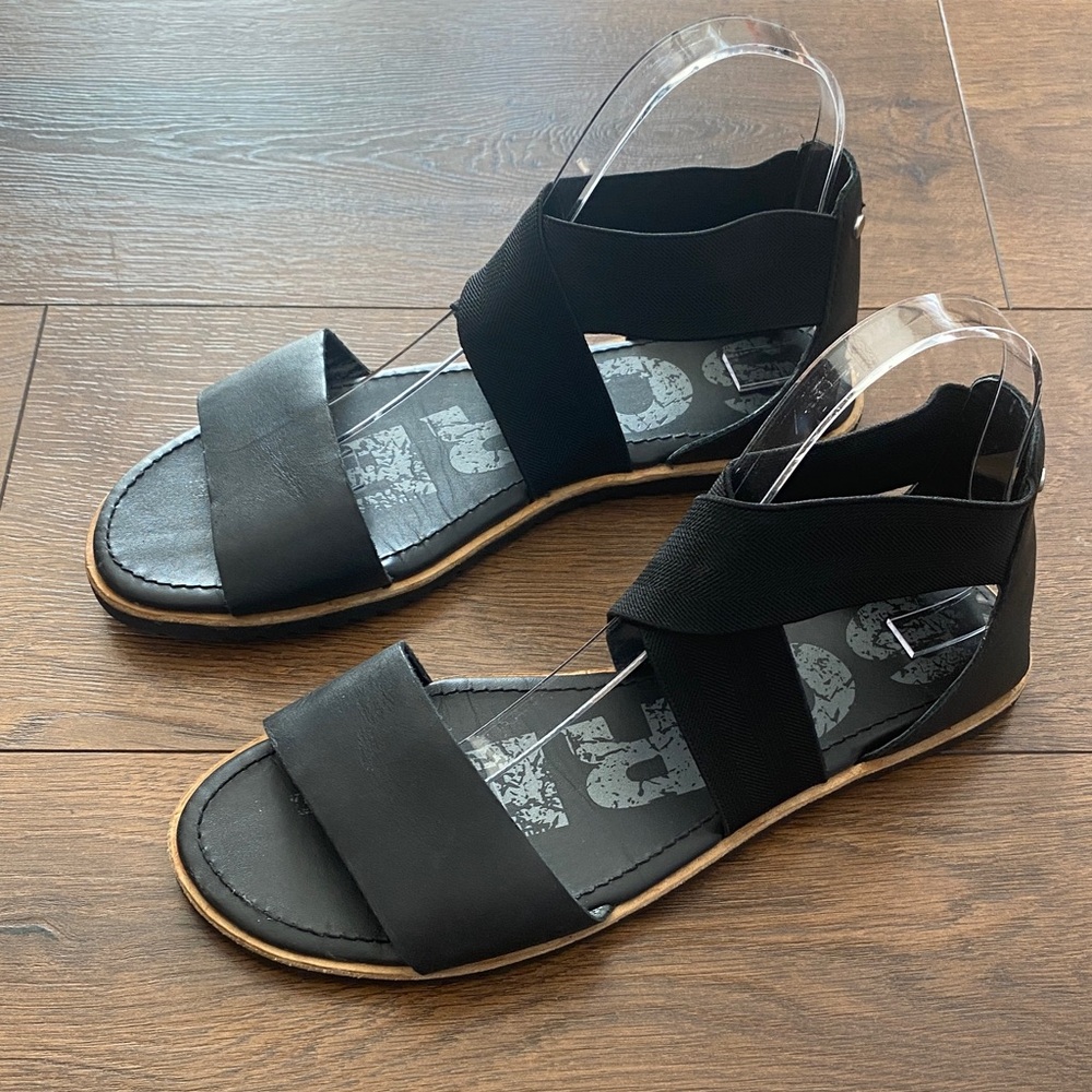 Sorel Ella Black Leather Gladiator Sandals Women’s 8.5 NL2893-010